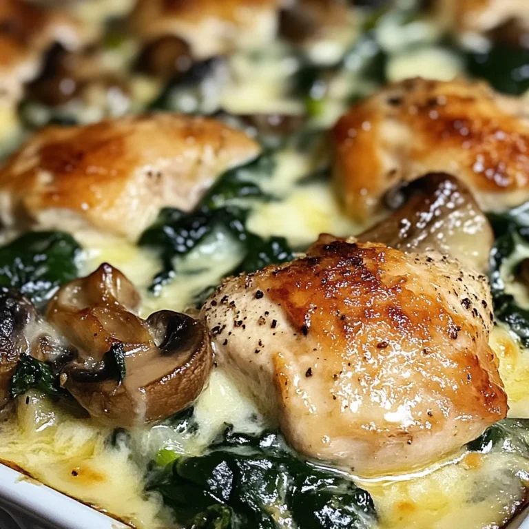 Chicken, Spinach, and Mushroom Low Carb Oven Dish