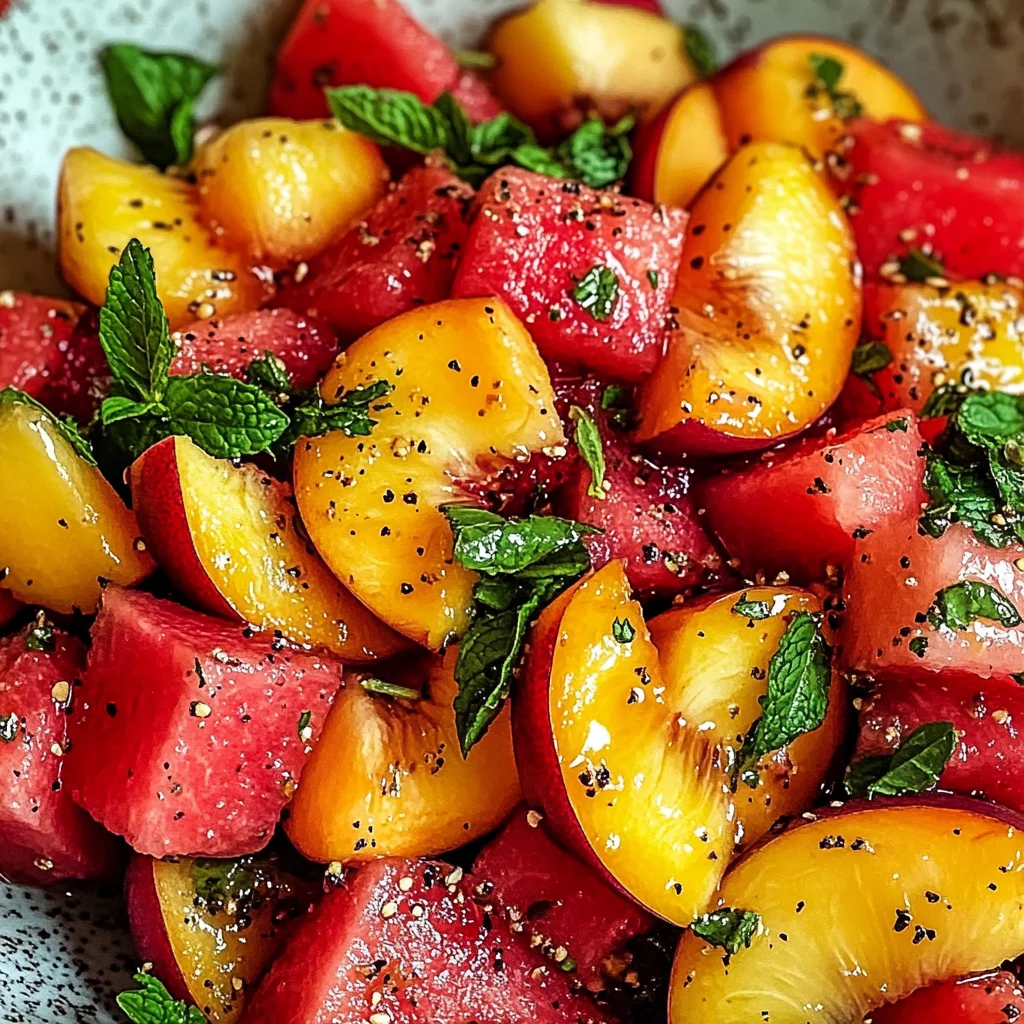 Easy Summer Peach Watermelon Salad