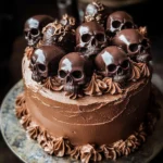 High Altitude Ginger Chocolate Skull Cake for Halloween