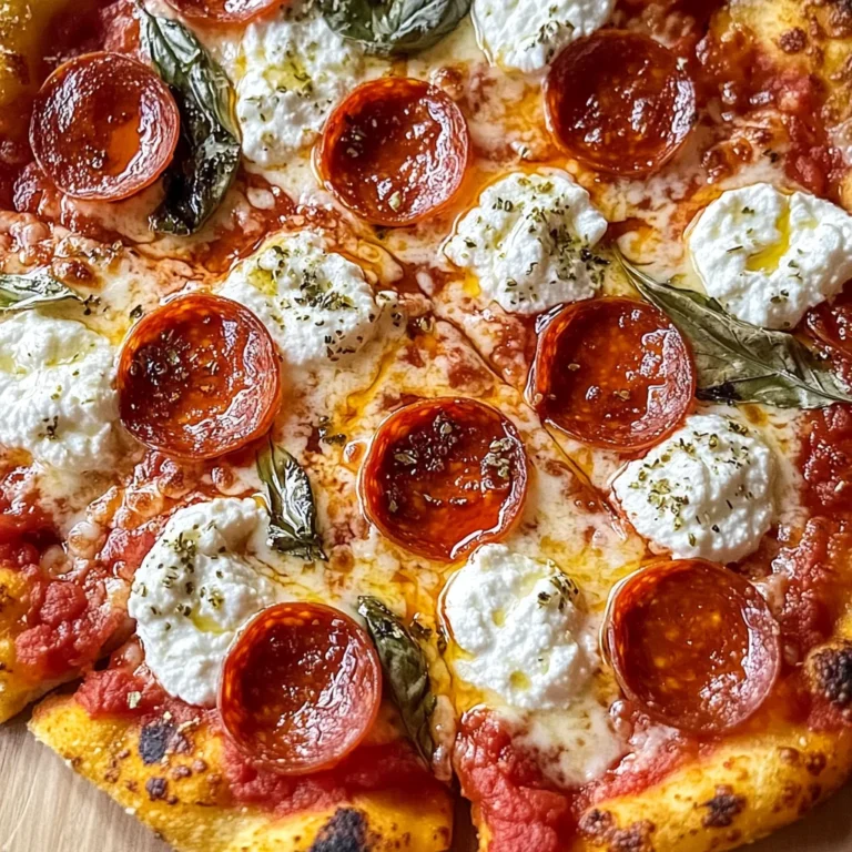 Hot Honey Pepperoni Ricotta Pizza : Sweet and Spicy