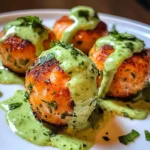 Salmon Balls with Creamy Avocado Sauce: Healthy Dinner Ideas
