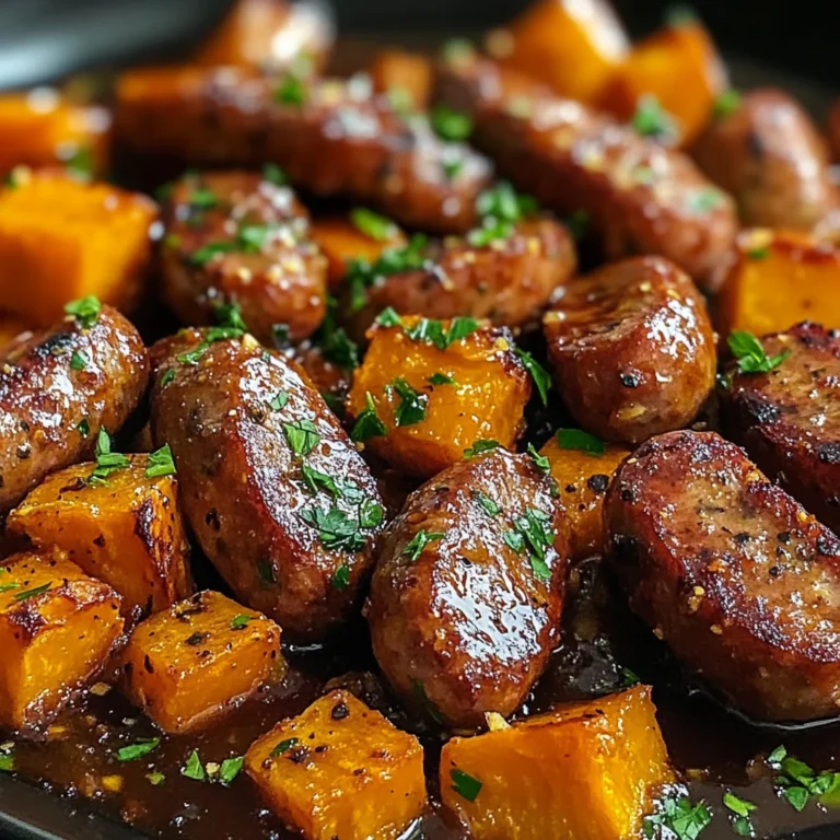 Sausage and Sweet Potatoes with Honey Garlic Sauce