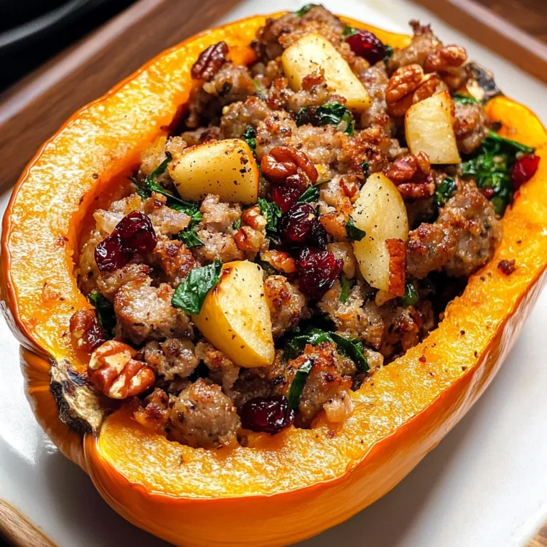 Apple Sausage Stuffed Butternut Squash