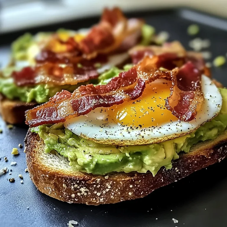 Bacon, Egg, and Avocado Toast 5 Steps Easy Delicious