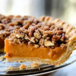 Bourbon Pumpkin Pie with a Salted Brown Butter Pecan Streusel