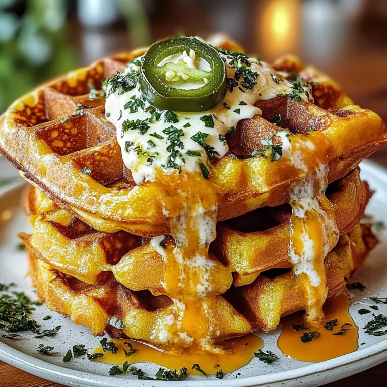 Cheddar Jalapeño Cornbread Waffles