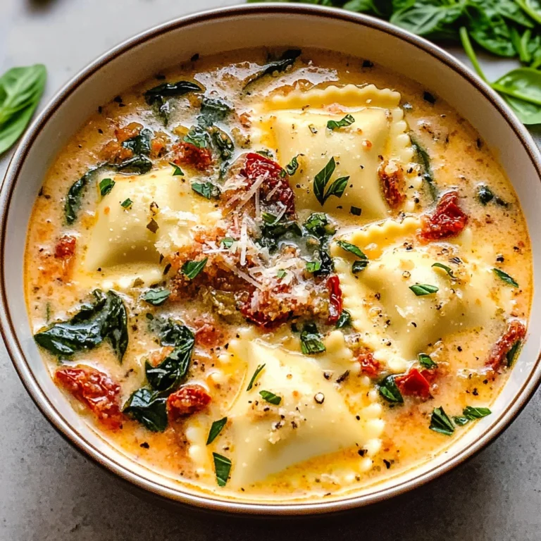 Creamy Tuscan Ravioli Soup : Comfort in Every Spoonful