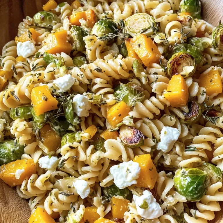 Fall Pasta Salad with Butternut Squash and Brussels