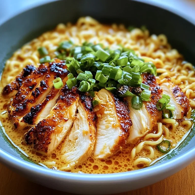 Fiery Chicken Ramen with Creamy Garlic Sauce