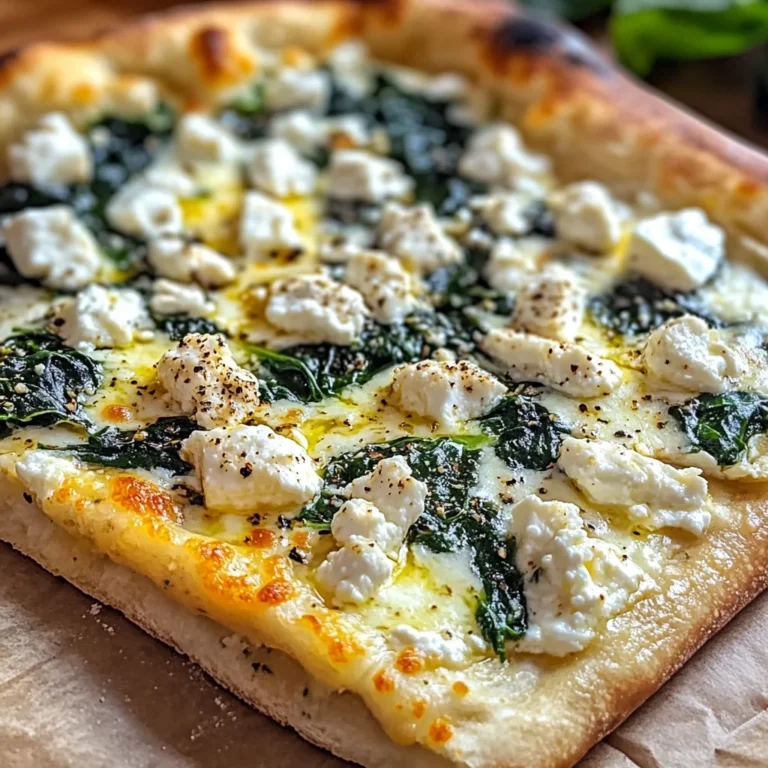 Greek Roasted Garlic Spinach White Pizza