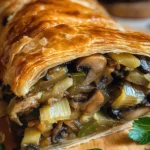 Mushroom Strudel with Leeks and Parmesan Cheese