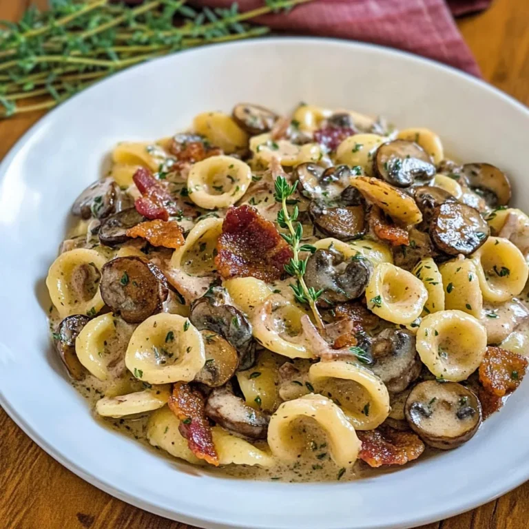 Orecchiette with Mushroom Thyme Sauce