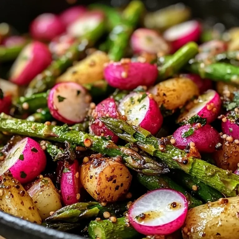 Roasted Asparagus and Radishes with Mustard Vinaigrette