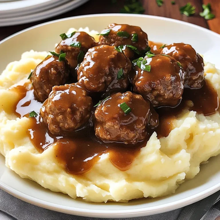 Salisbury Meatballs and Mashed Potatoes Recipe