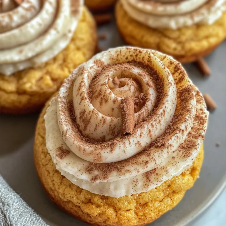 Soft Pumpkin Cookies with Cinnamon Frosting