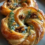 Blue Cheese Walnut Thyme Puff Pastry Twirl Recipe