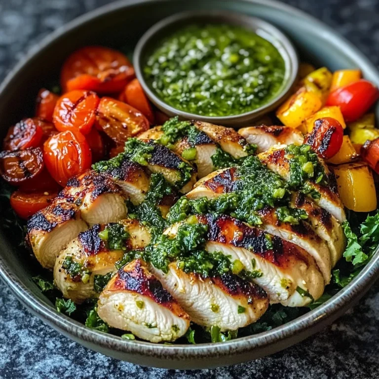 Chimichurri Grilled Chicken Bowl with Garlic Sauce