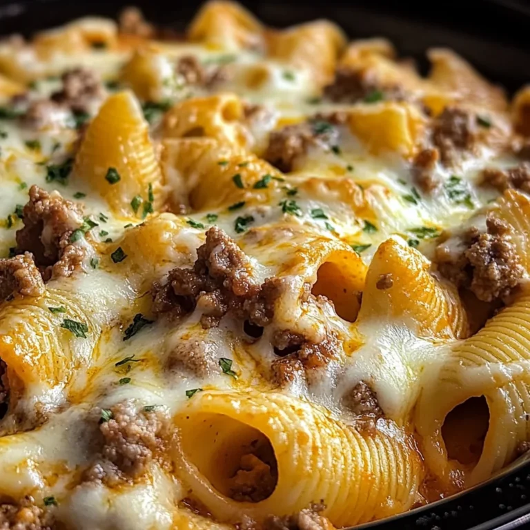 Crockpot Cheesy Ranch Beef Pasta Shells