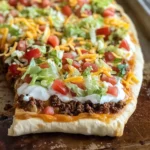 Easy Crescent Roll Taco Pizza - Alrightwithme