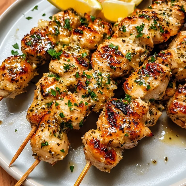 Garlic Parmesan Chicken Skewers