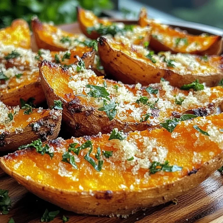 Garlic Parmesan Sweet Potato Wedges