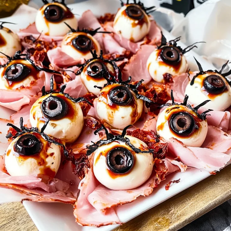 Halloween Antipasto Eyeballs Appetizer