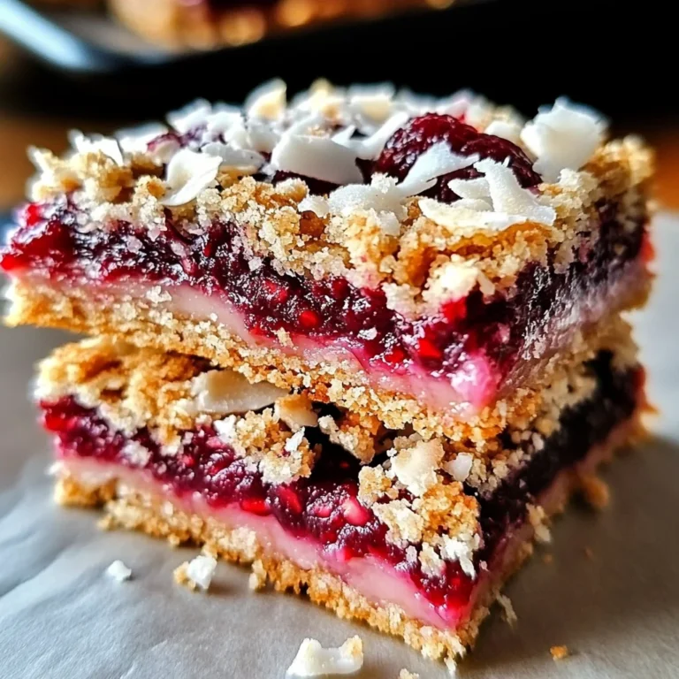 Raspberry Coconut Magic Bars