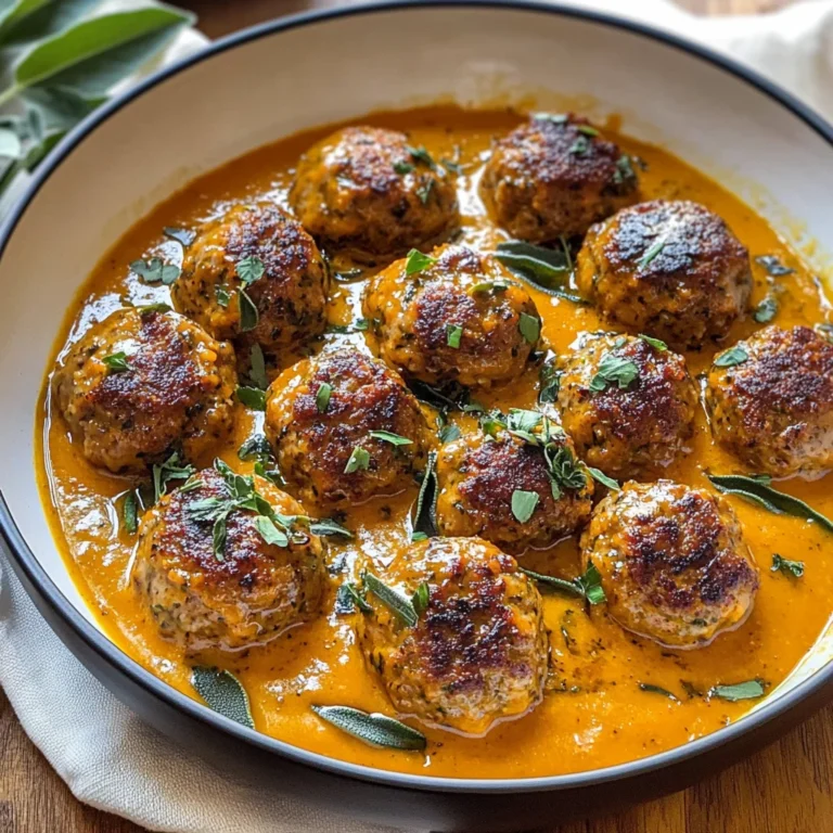 Turkey Meatballs in Pumpkin Sage Sauce