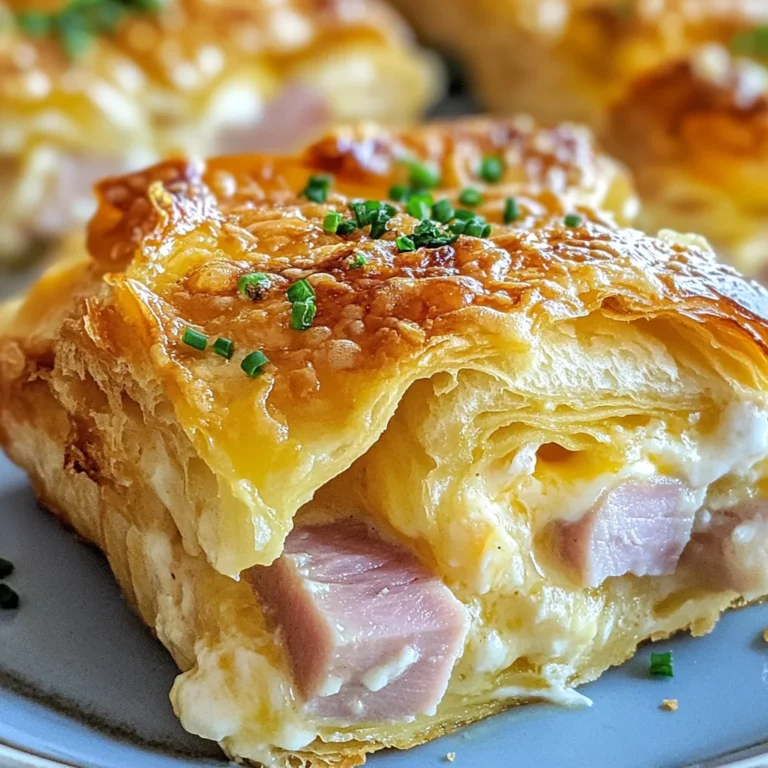 chicken ham and Cheese Croissant Breakfast Casserole