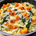 Creamy Orzo with Roasted Butternut Squash and Spinach
