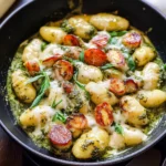 Creamy Pesto Gnocchi with Spinach and Artichokes