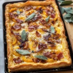 Pumpkin, Ricotta & Caramelized Onion Tart with Bacon and Sage