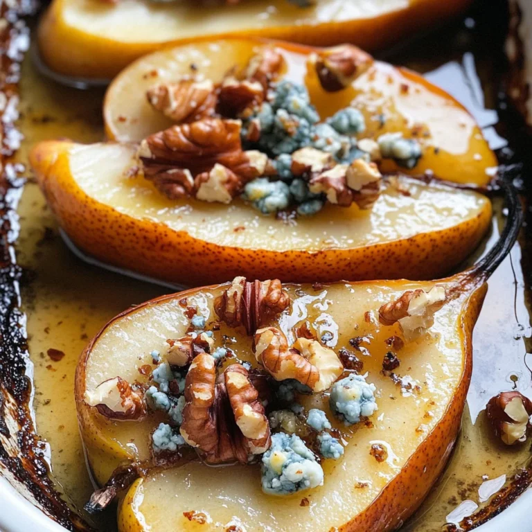 Roasted Pears with Blue Cheese, Walnuts and Honey Recipe