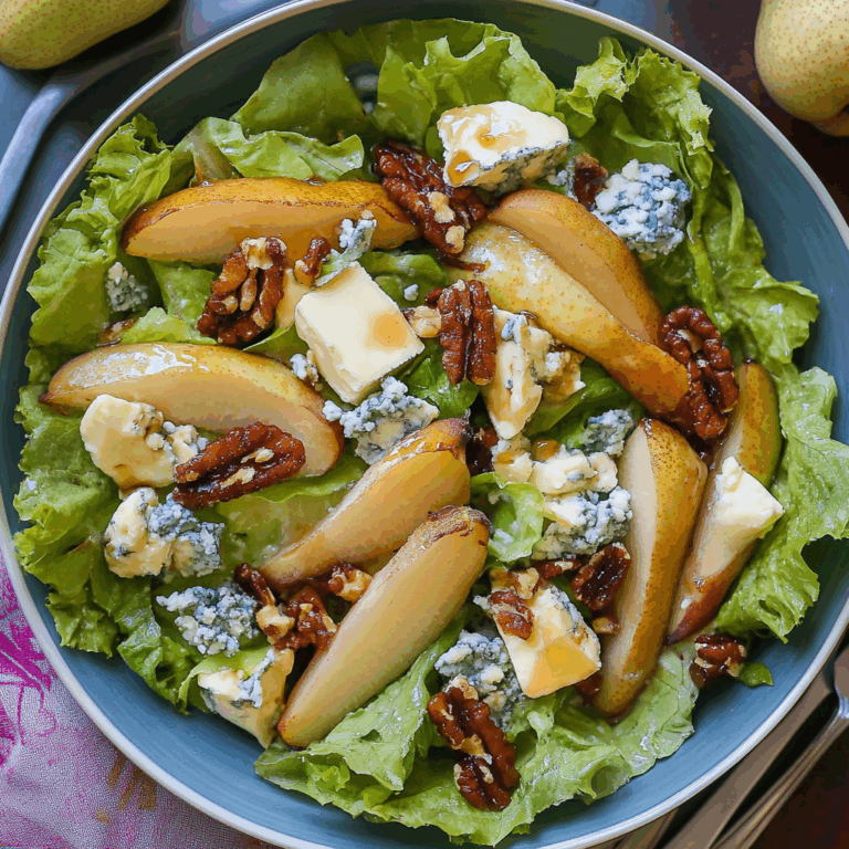 Caramelized Pear and Blue Cheese Salad: A Sweet and Savory Delight