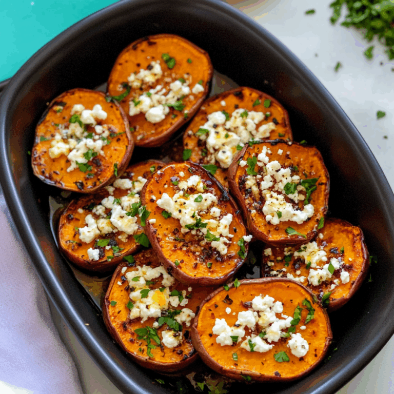 Roasted Sweet Potato Rounds with Honey & Feta
