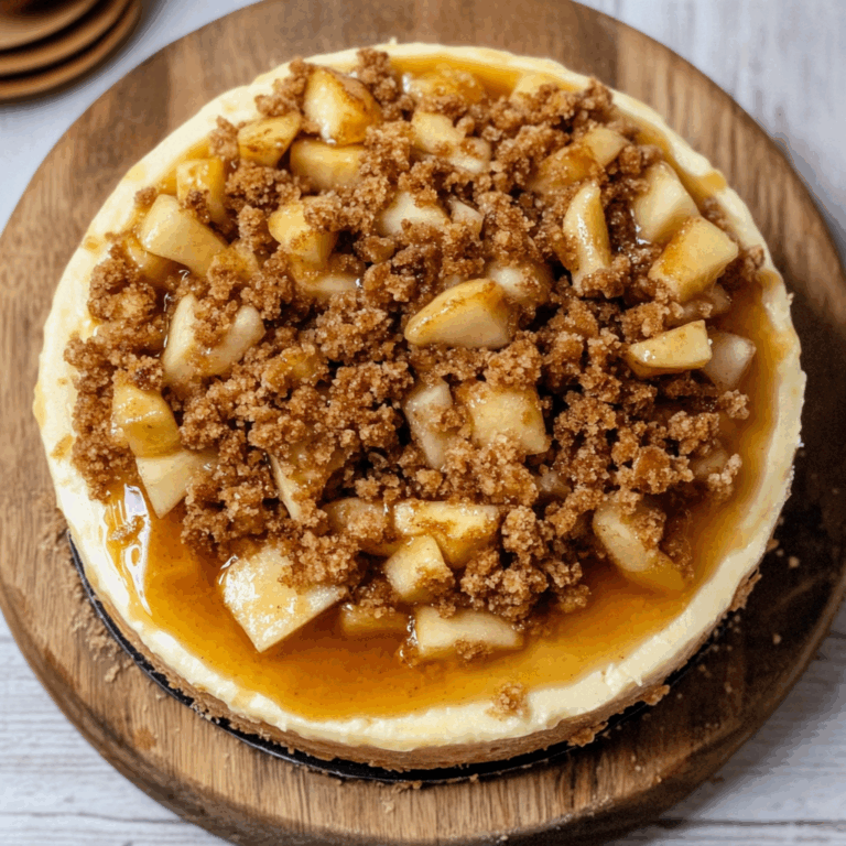 VEGAN APPLE CRUMBLE CHEESECAKE
